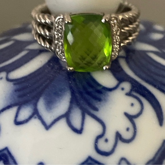 David Yurman Peridot & Diamond Ring 5.5 - Picture 2 of 3